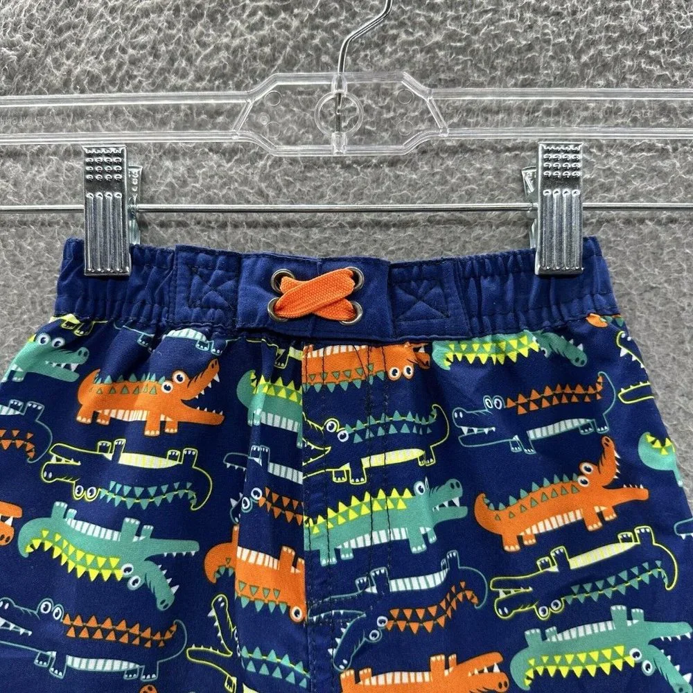 Quad‎ Seven Swim Trunks Baby Boys 24 Months Blue Alligator Swim Shorts Size 24M